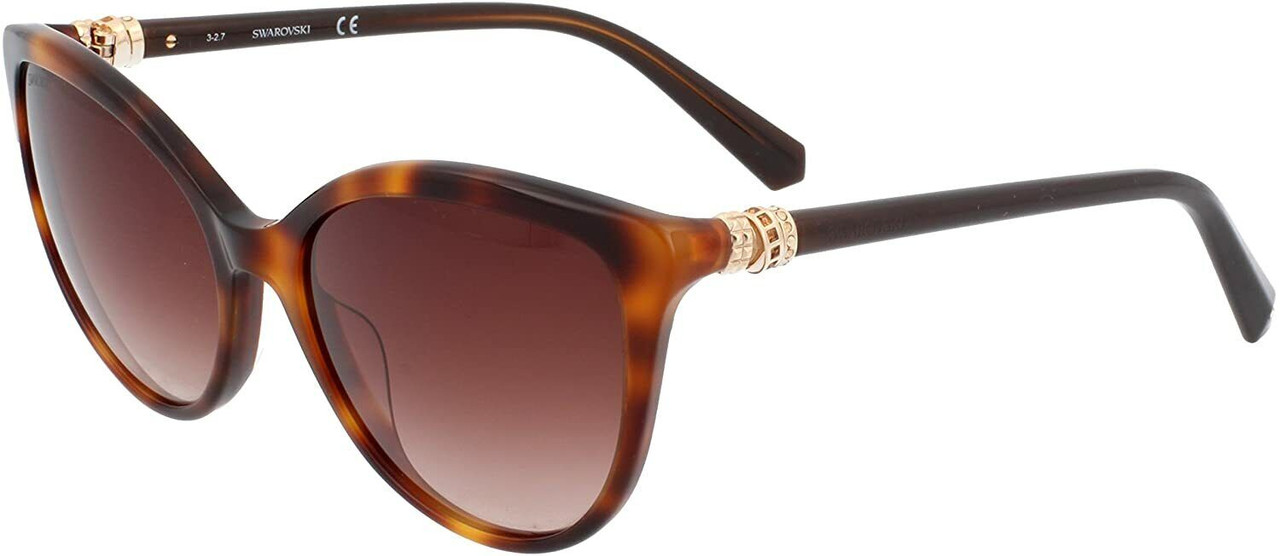 NEW WITH TAGS SWAROVSKI SUNGLASSES, SIZE 52 23 135. Swarovski SK204 52F Brown Havana Oval Size Sunglasses  main image 2
