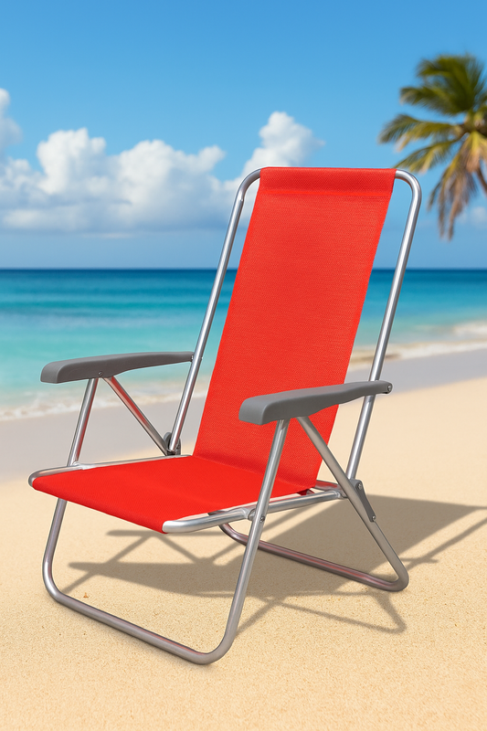 Reposera Aluminio 4 Posic-coversol Rojo- 100k