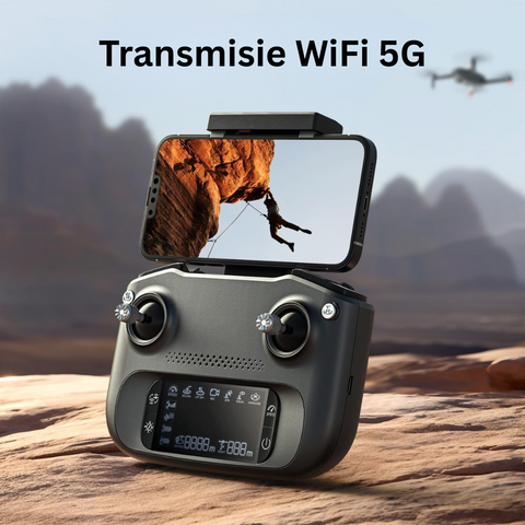 Drona cu Telecomanda HS175, Camera 4K Ultra HD, Senzor CMOS Sony, WiFi 5G, GPS, Stabilizarea Electronica a Imaginii, Retur Automat, Tap-Fly, Autonomie 60 min, Pliabila, Aplicatie Telefon Mobil, Incarcare USB, 2 Baterii Incluse, Geanta de Transport, Negru