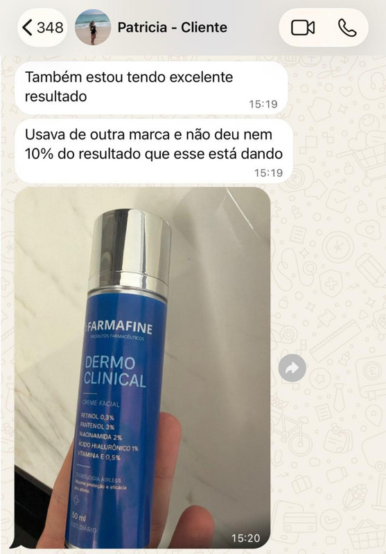 Depoimento de cliente Dermo Clinical Anti-Idade Noite