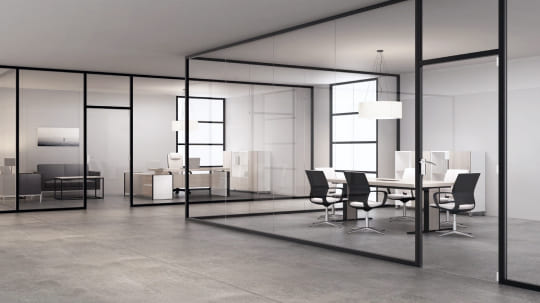 Стильні скляні конструкції для сучасного офісу