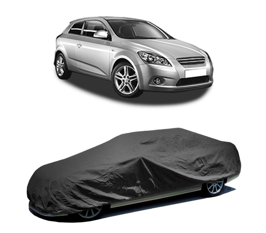 Husa tip prelata auto pentru KIA CEE'D Hatchback (ED) 2006 - 2012,culoare negru, material textil impermeabil, rezistanta la intemperii praf UV, CARPASSION Husa Protectie