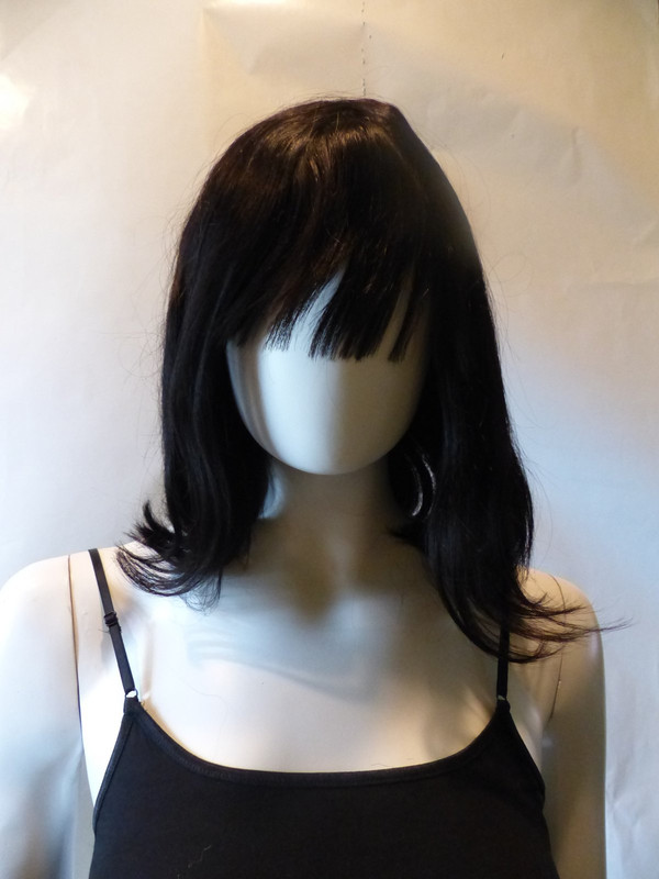 HAIR WIG 14" BLACK STRAIGHT W/BANGS