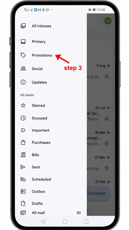 Step 3: tap Promotions