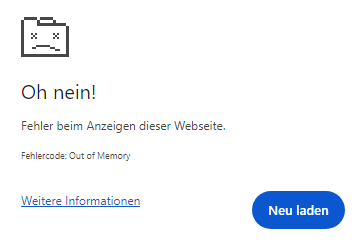 Chrome-Fehler auf heise.de