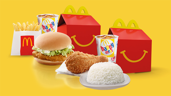 Ilustrasi menu Happy Meal McDonalds.