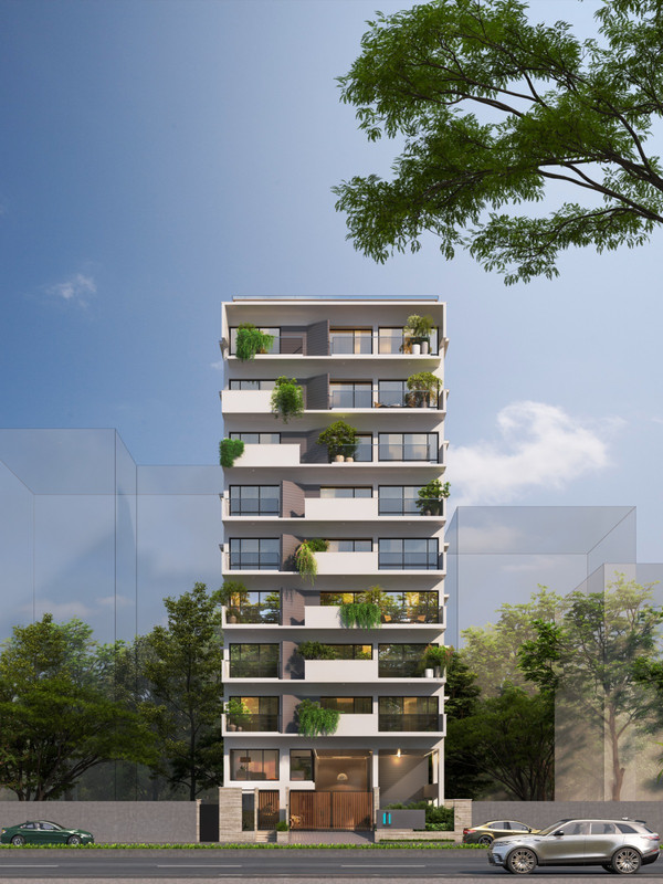 Cantilevered Balcony Facade
