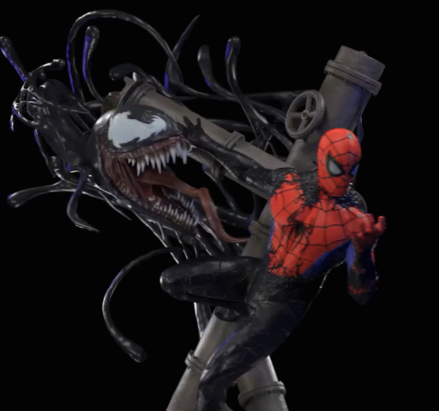 Spiderman vs Venom Diorama