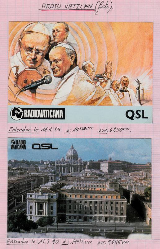 QSL de R.VATICAN  QSL-R-VATICAN-1984-90