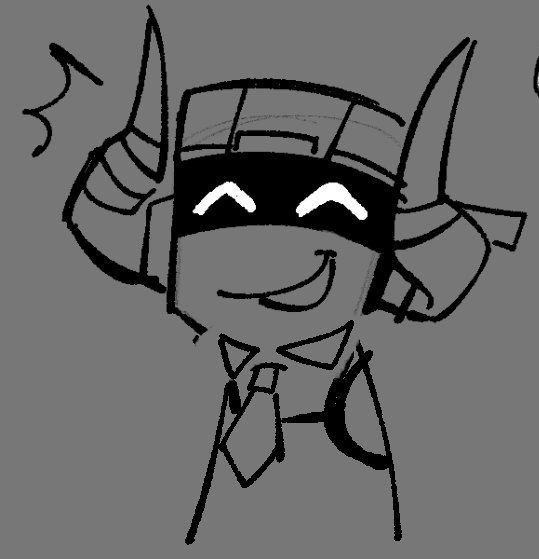 Boombox happily smiling.