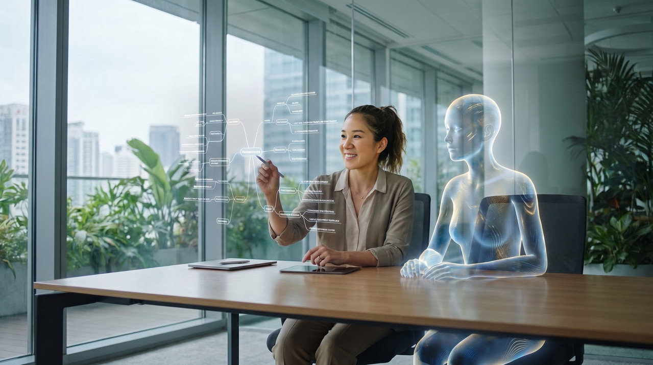 Human and AI analyze together