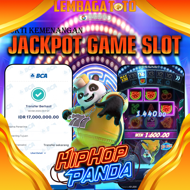 BUKTI JACKPOT 09 OCTOBER LEMBAGATOTO HIP HOP PANDA Rp.17.000.000,- LUNAS