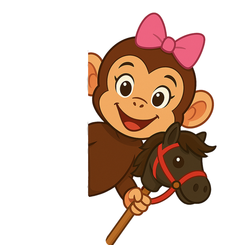 Opice hobby horse zprava