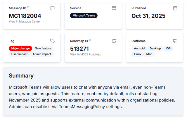 Microsoft Teams Neuerung