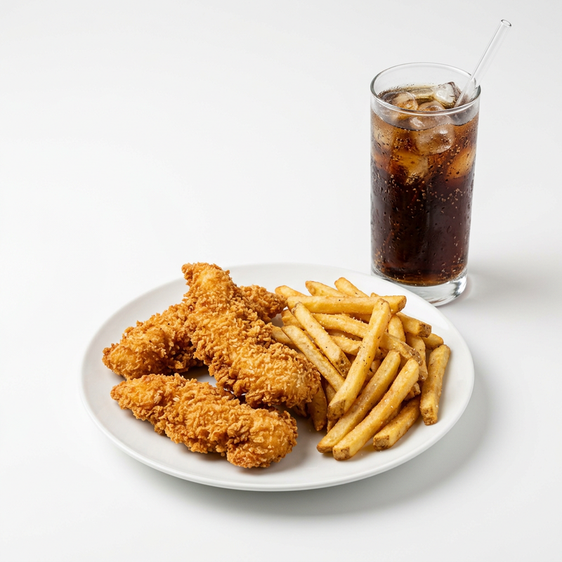 Menú Tiras De Pollo (4 Uds.)