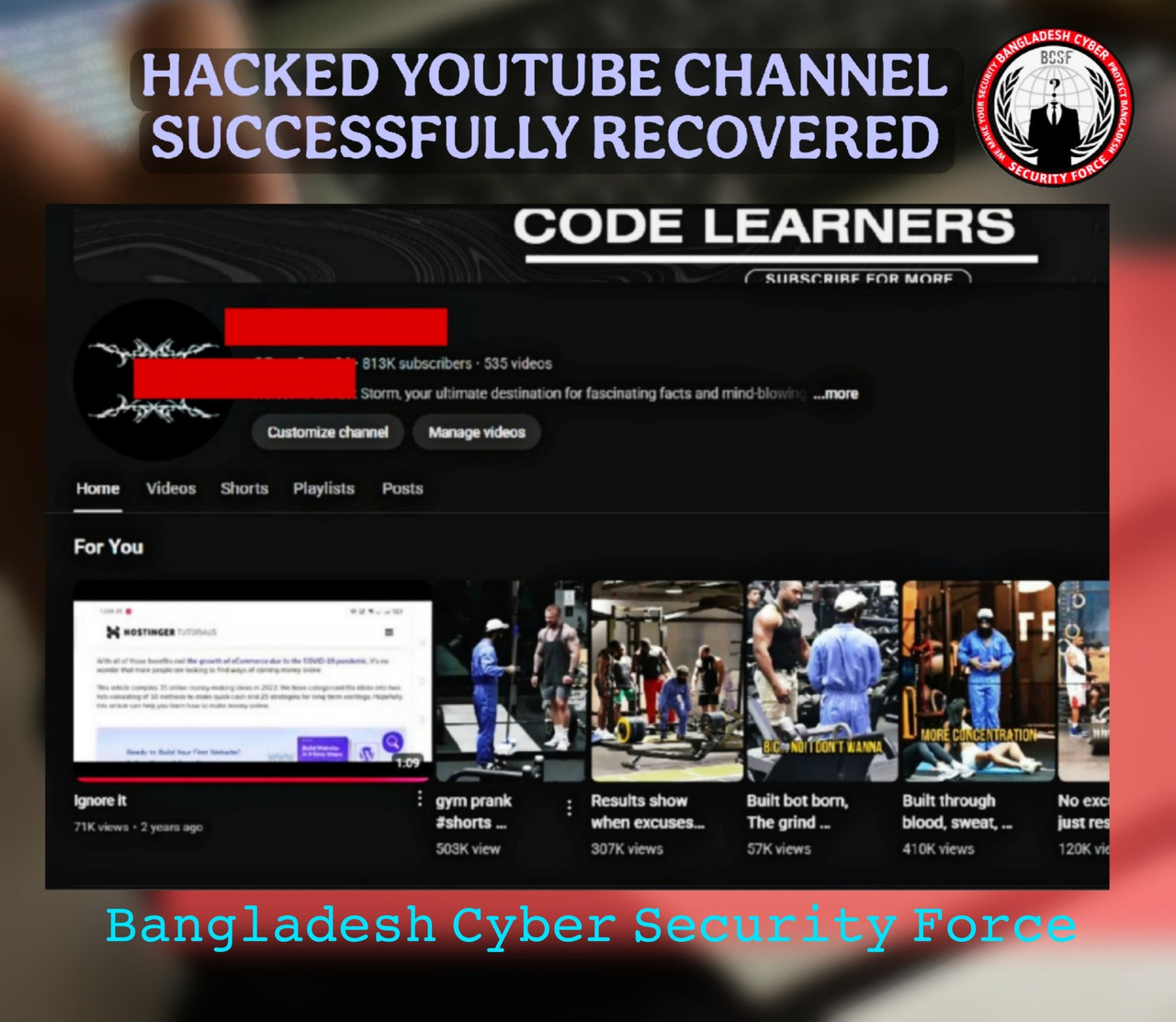 Hacked YouTube Channel Successfully Recovered