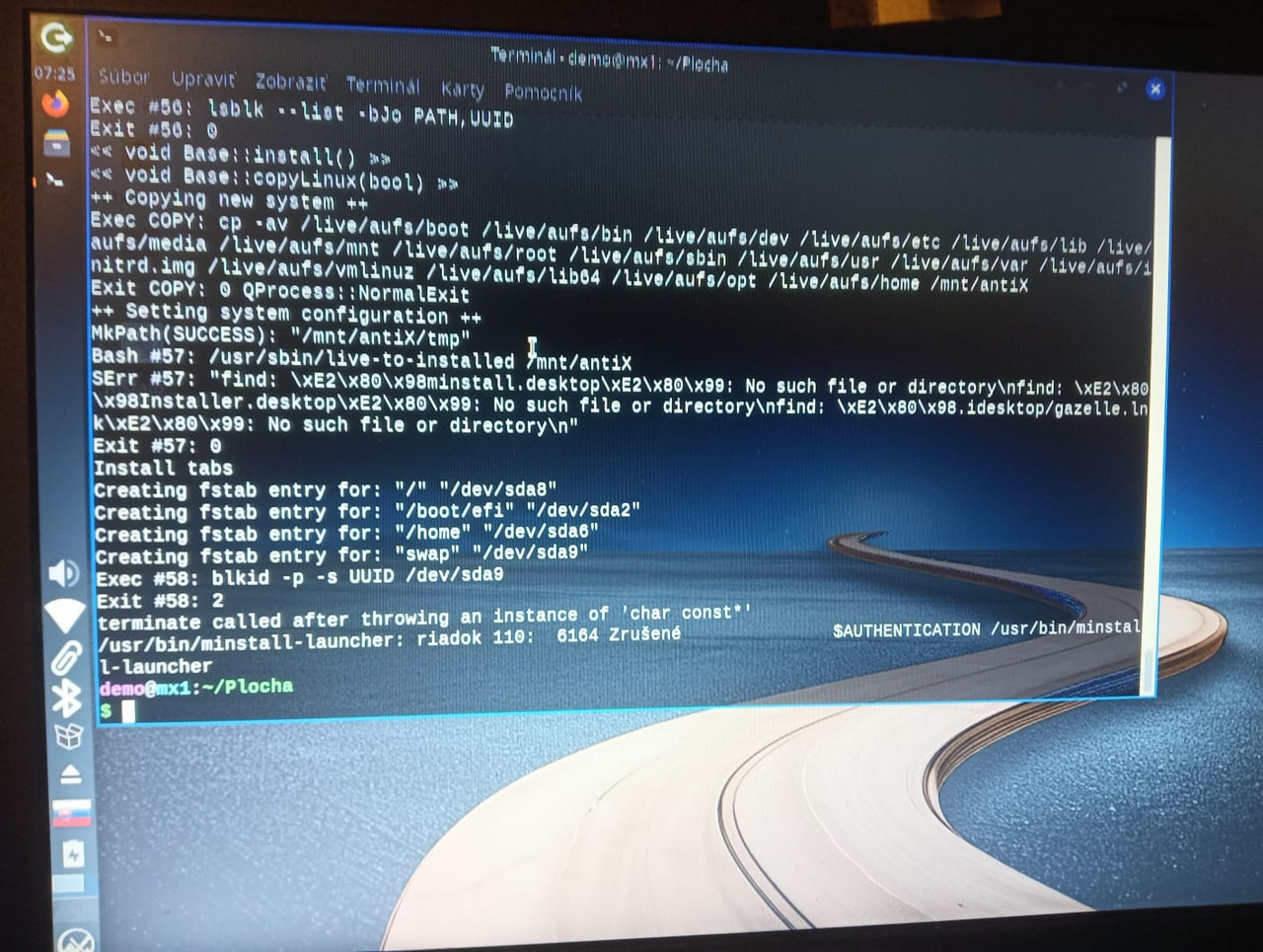 mx25 install failure