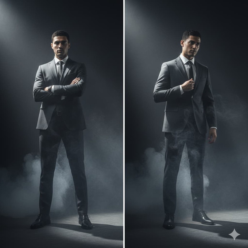 Двойник в дымной студии по фото нейросеть