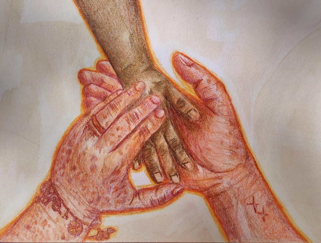 She held his hands for a moment before letting him go
