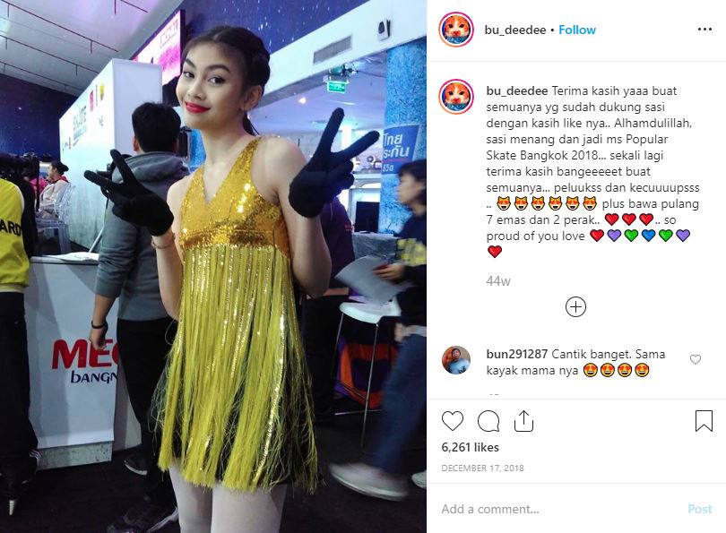Sasi juara Ice Skating di Bangkok