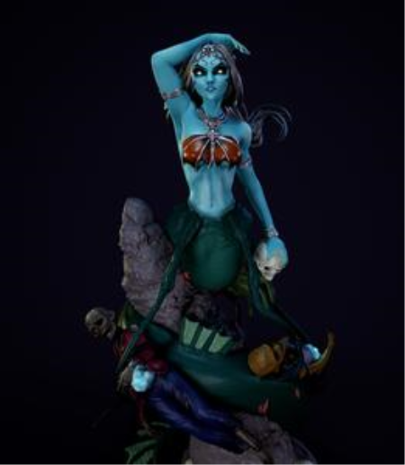 Gallevarbe – Court of the Dead – Creepy Pin Up – 3D Print Model
