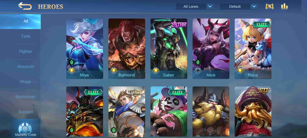 projext next 3.0 UI mobile legends