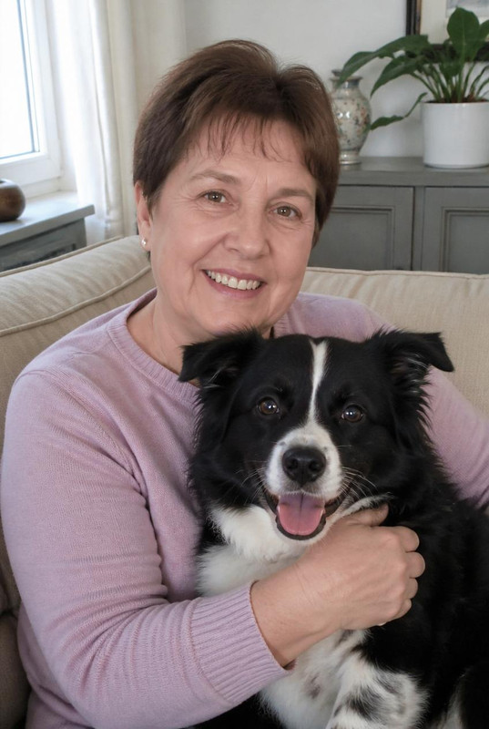 Chien senior qui attend