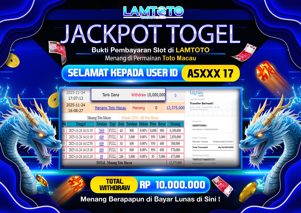 BUKTI JACKPOT LUNAS LAMTOTO