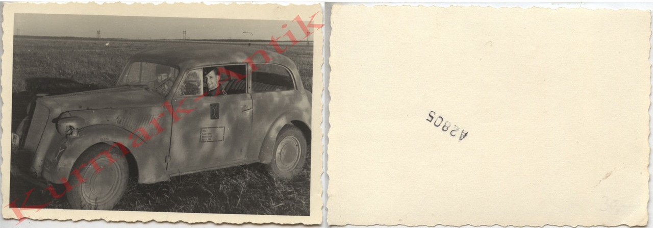 Foto Wehrmacht Russland 1943 Panzer Division Auto PKW Kübel CAMO TARN Opel