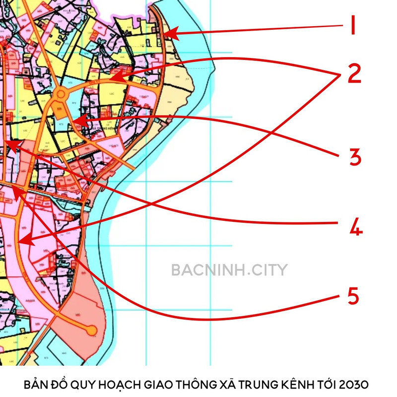 Bản đồ quy hoạch giao thông xã Trung Kênh Lương Tài Bắc Ninh 2030