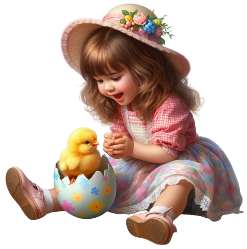 EasterGirl&Chick1AImadeByLoriM3-24