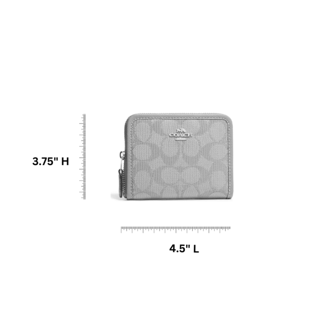 COACH Small Zip Around Wallet In Signature Jacquard Khaki COACH Small Zip Around Wallet In Signature Jacquard Khaki