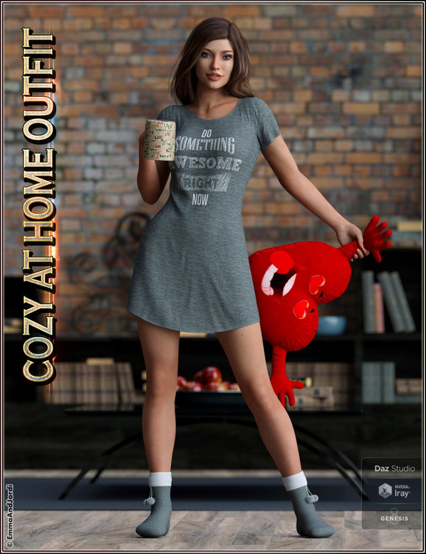 dForce Cozy Outfit – Props and Poses For Genesis 8 Female(s)