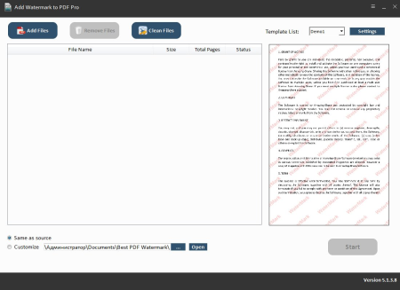 Add Watermark to PDF Pro 5.1.3.8 Add Watermark to PDF Pro 5.1.3.8