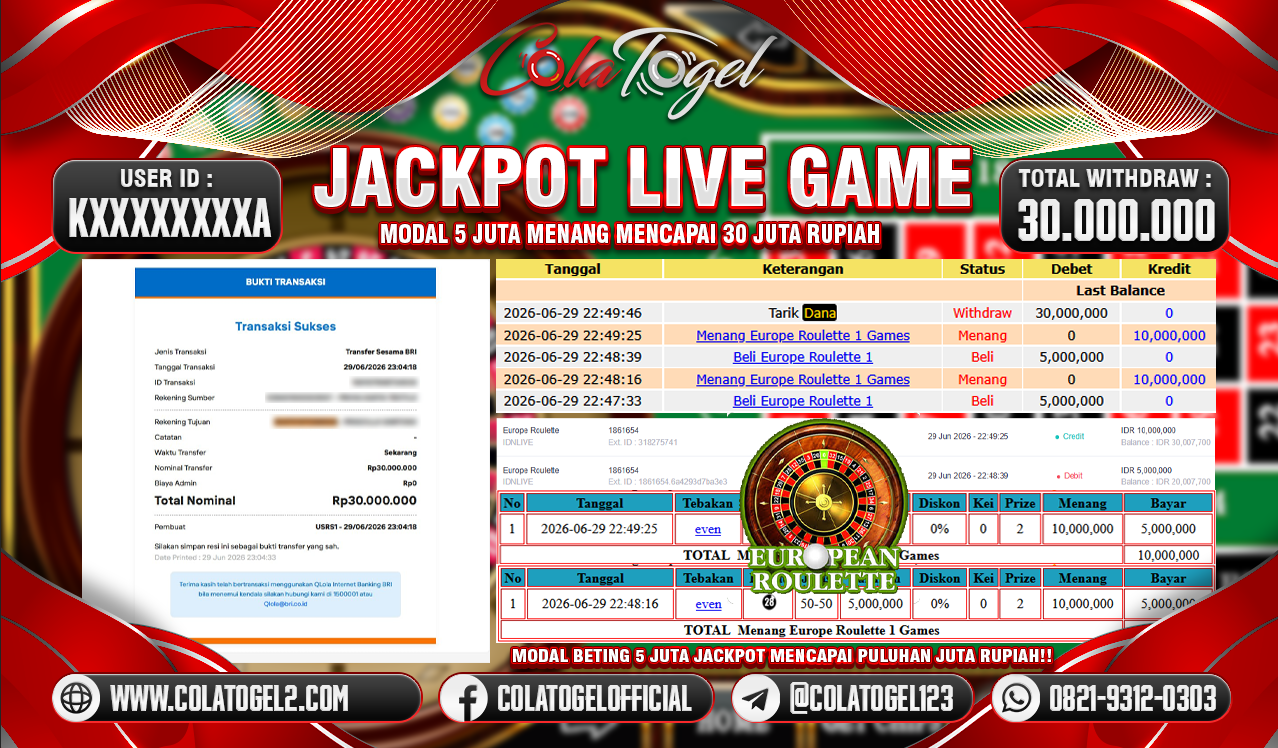 JACKPOT LIVE GAME!!