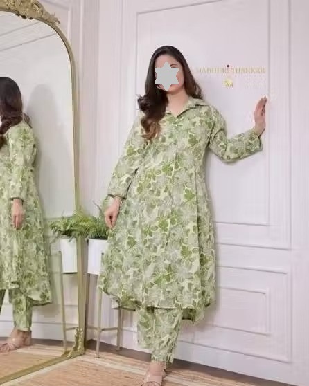 Cotton Blend Women Kurti With Bottomwear Color 1 (KS150)