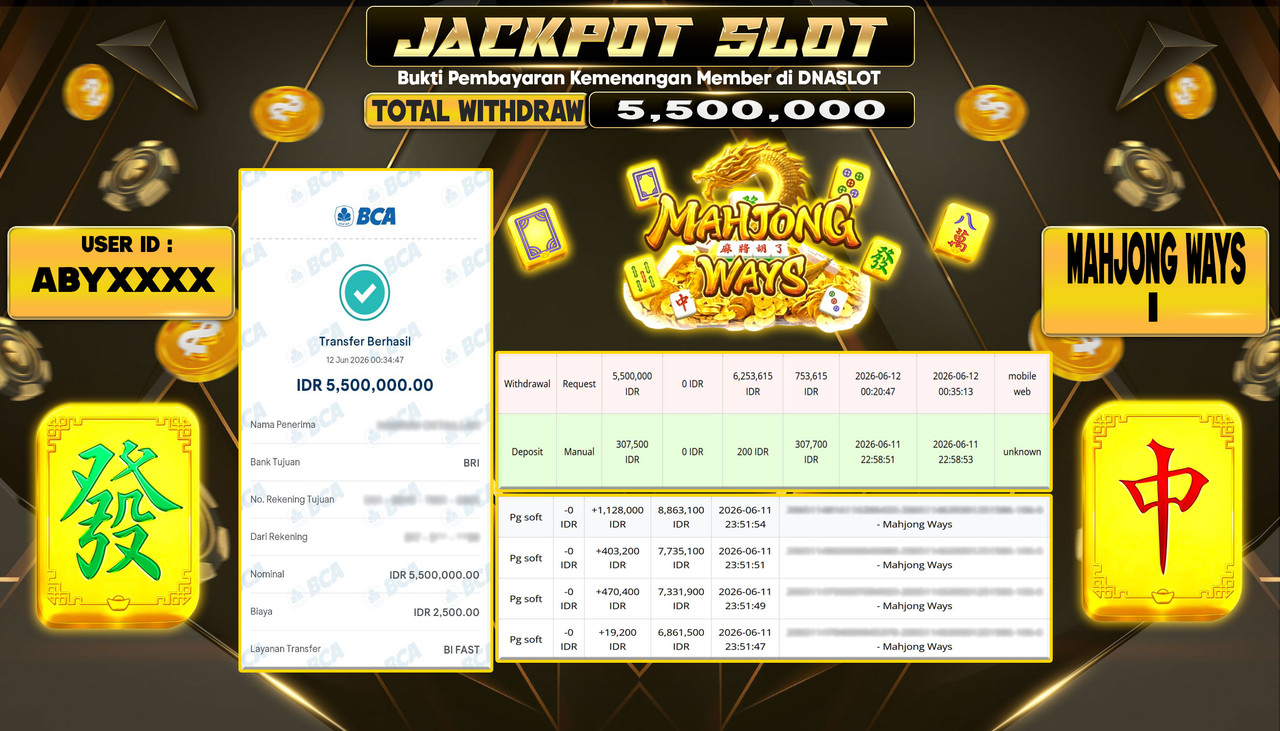 JACKPOT SLOT MAHJONG WAYS 1  12 JUNE 2026