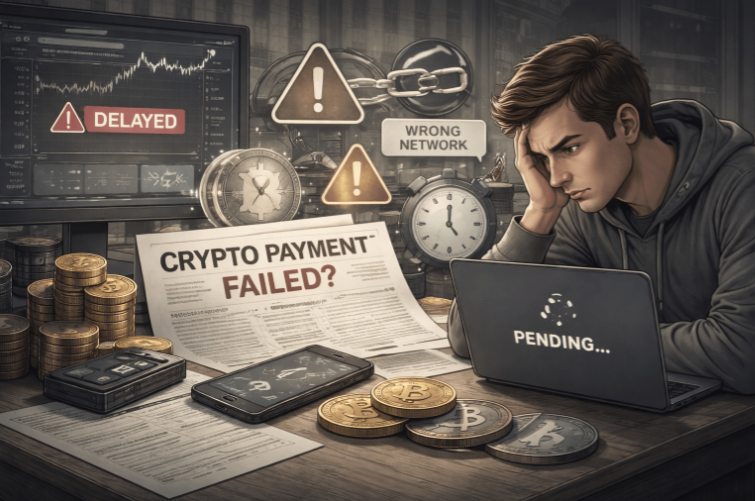 article title image Криптовалютный платеж не дошел: причины. Разбираем без паники