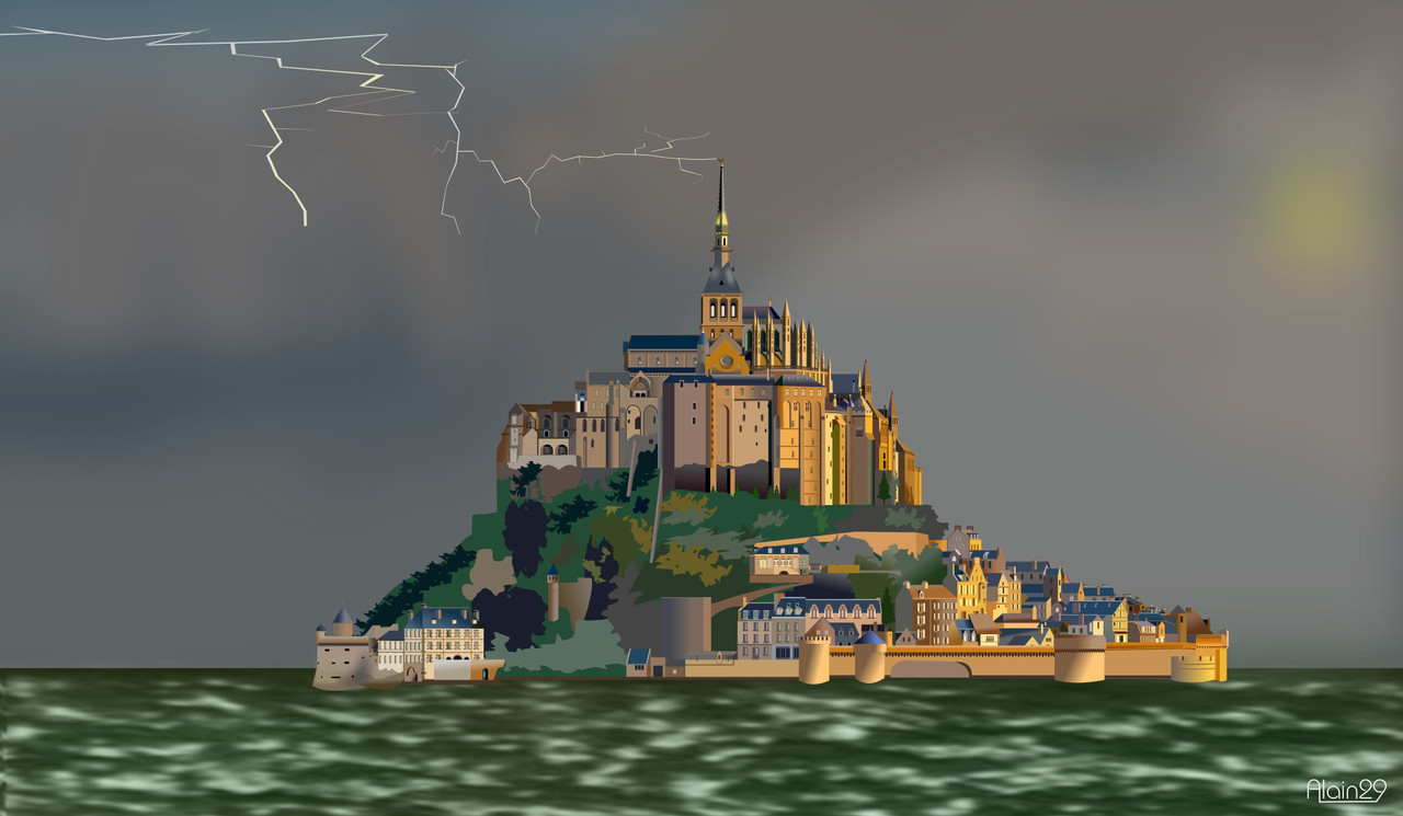 MONT ST MICHEL EN TEMPETE
