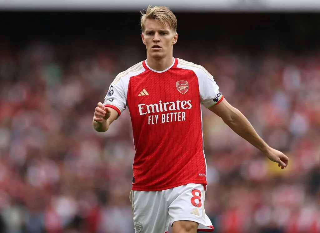 Martin Odegard playing for Arsenal