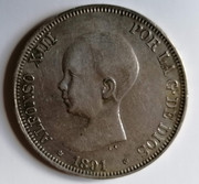 5 pesetas Alfonso XIII 1891 ¿duro sevillano? 5-pesetas-Alfonso-XIII-1881-Anverso