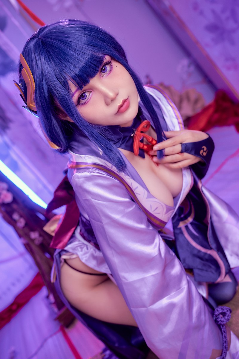 Joyce Lin2x Raiden Shogun Ei Cosplay Genshin Impact 写真 36P插图5