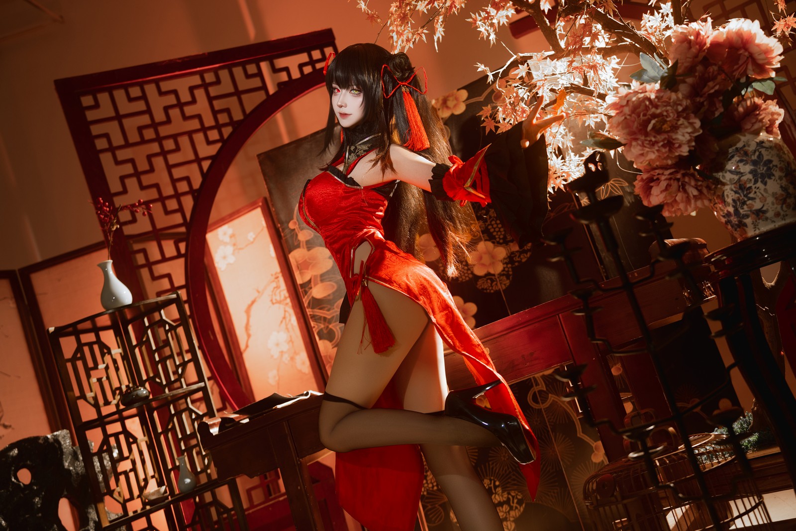 Seya-狮砸 – 25年01月限定 狂三旗袍 Cos 高清写真 1（12P-142.2MB）插图