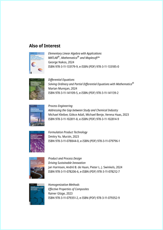 Applied Linear Analysis For Chemical Engineers A Multi Scale Approach With Mathematica® 2nd Edition De Gruyter Textbook (Vemuri Balakotaiah)