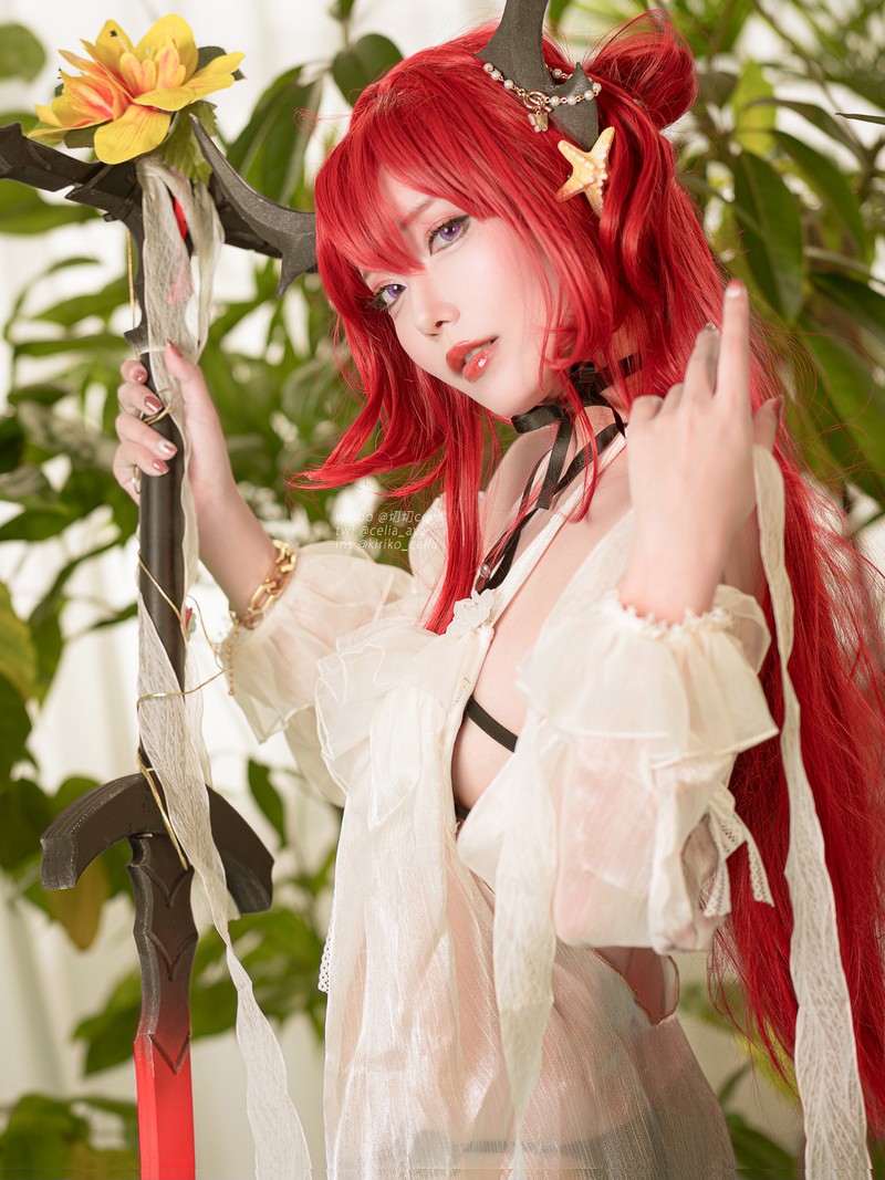 切切Celia 明日方舟 史尔特尔泳装 Surtr Cosplay 写真 27P插图8