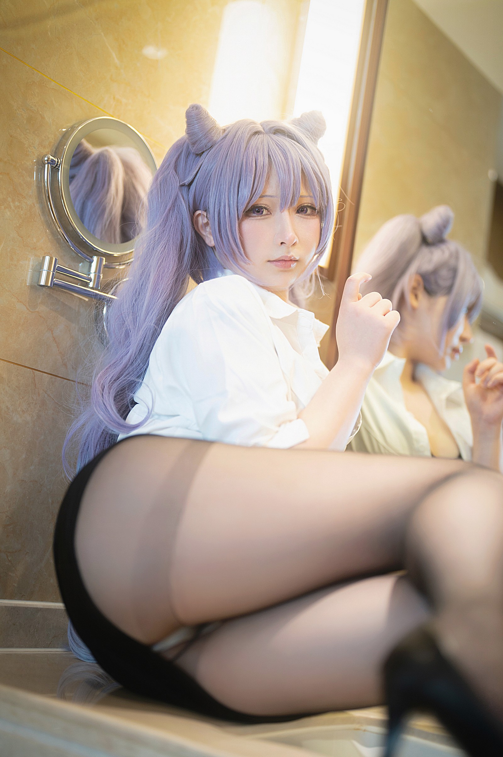 樱梨梨 刻晴 秘书 Cosplay 写真集｜原神角色高清摄影（23P｜75MB）插图5