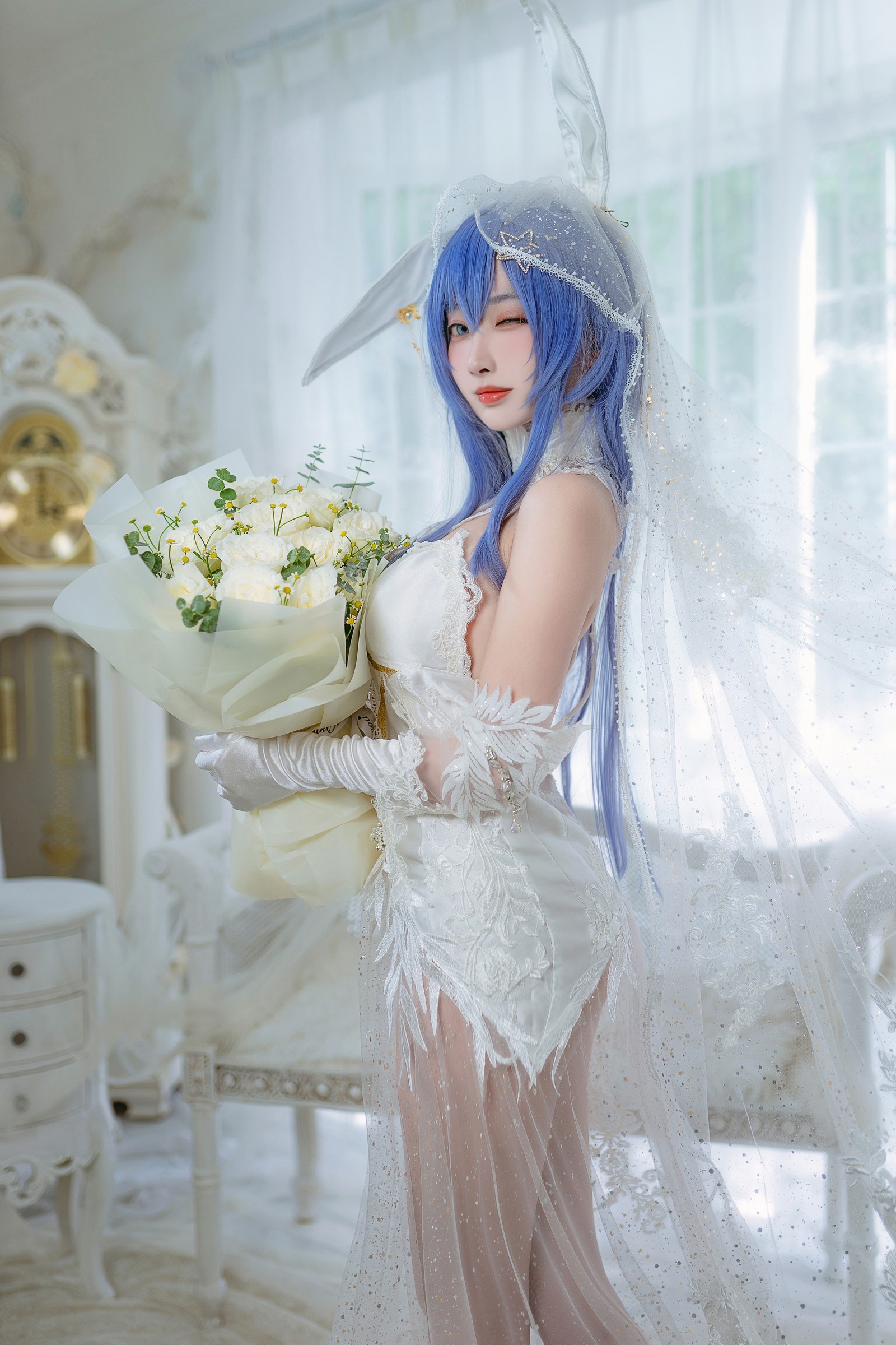 宮本桜 花园花嫁 Cosplay 写真集｜婚纱主题 高清图集（27P｜307MB）插图3