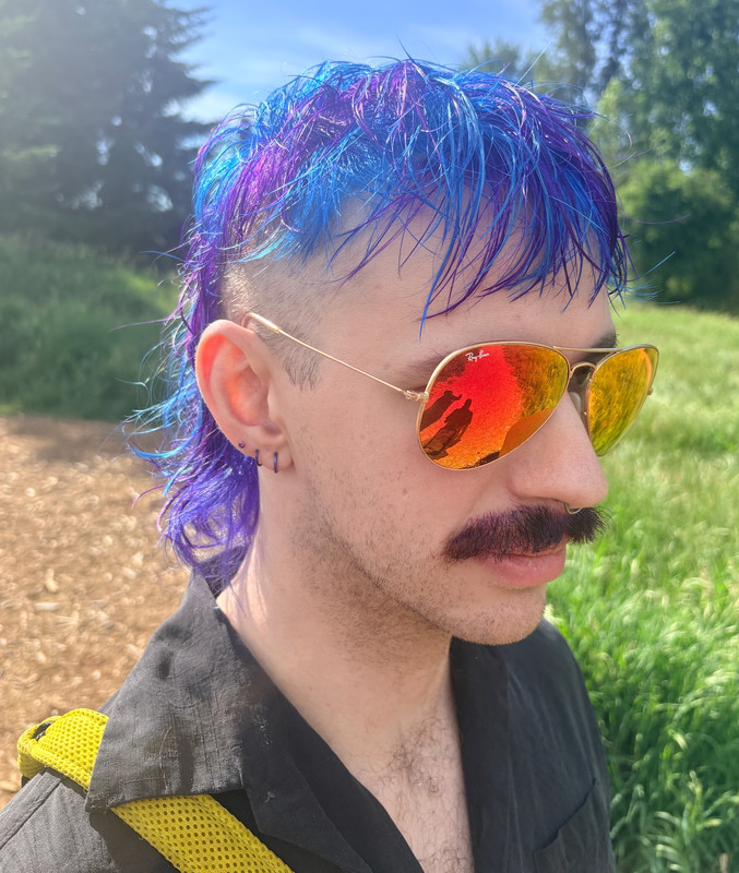 My partner's freshly dyed hair