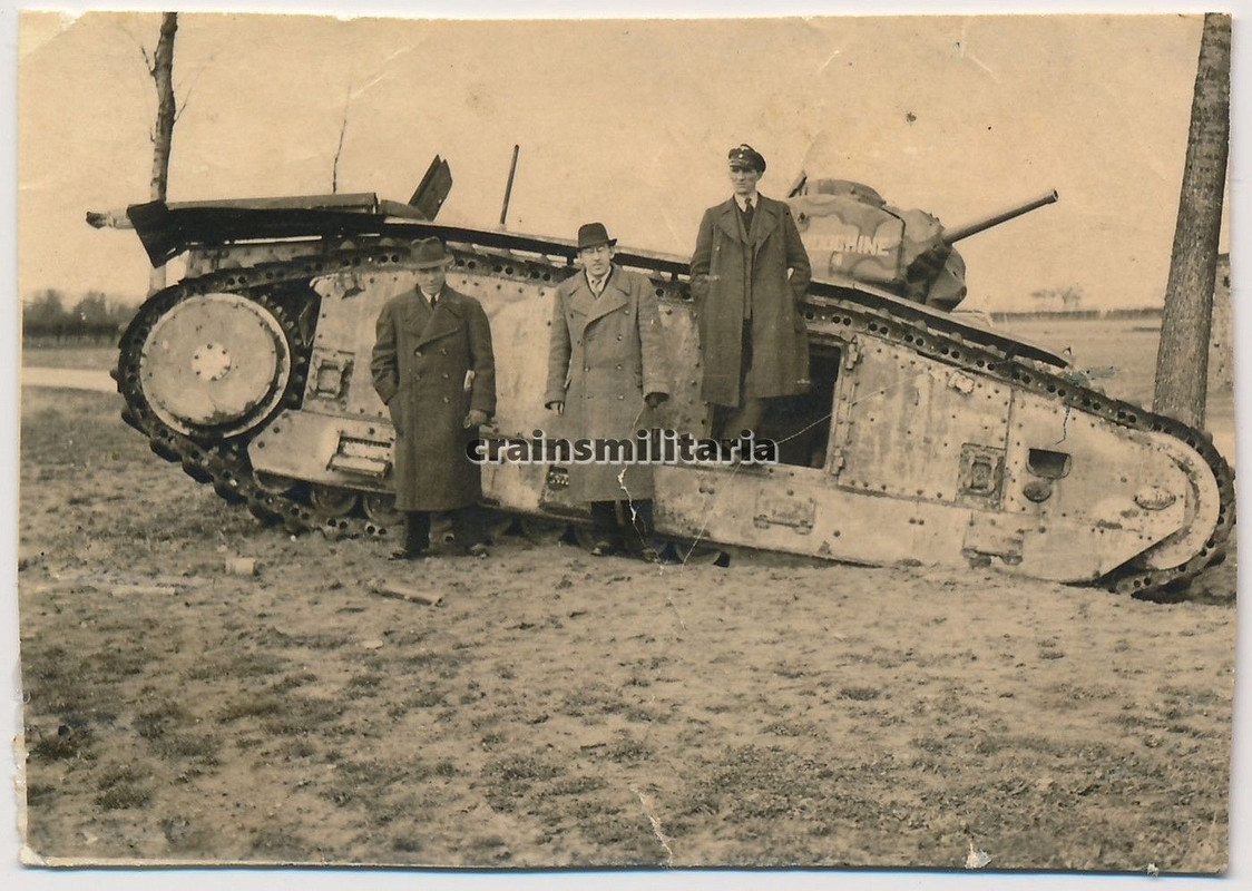 Orig. Foto französische Beute Panzer Char B1bis 