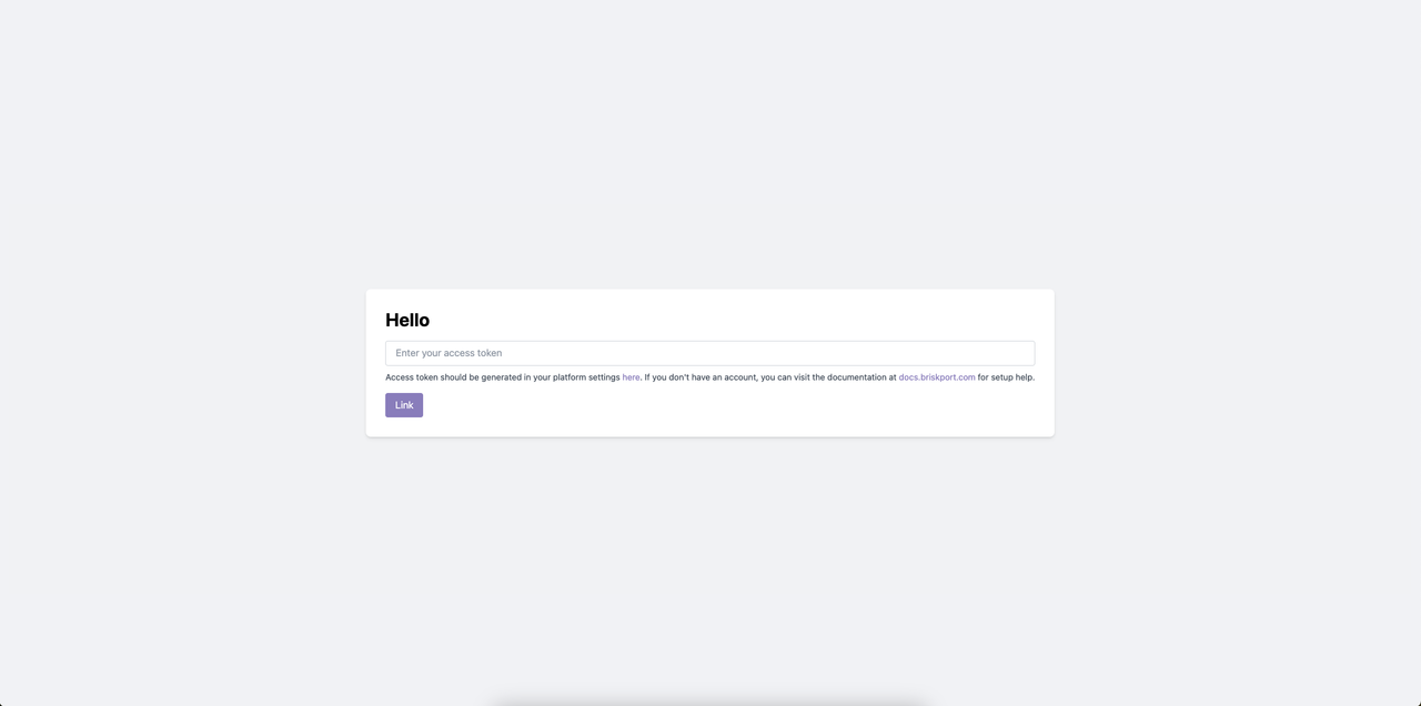 Briskport plugin installation screen